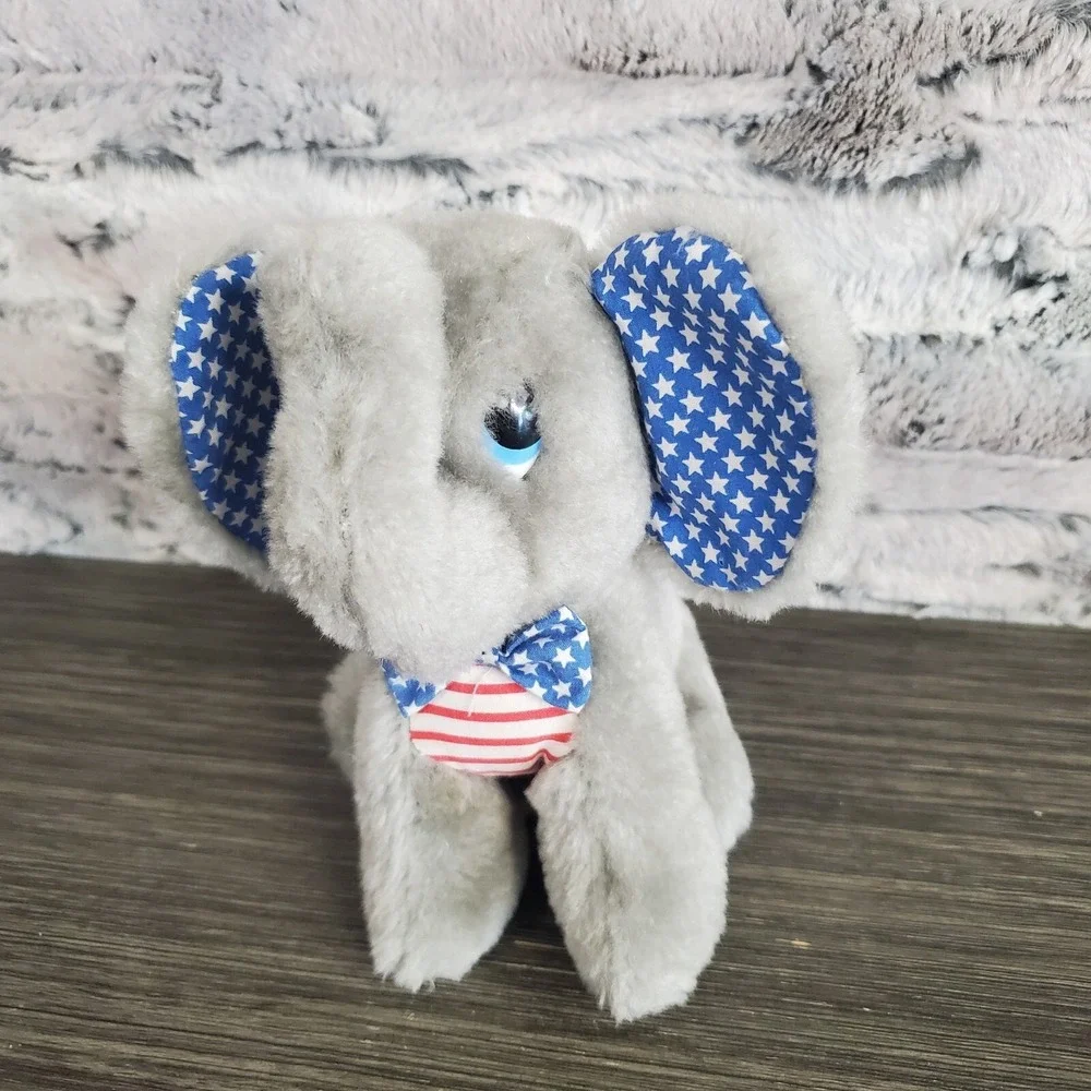 Vtg 1983 DAKIN Plush Elephant Patriotic 6